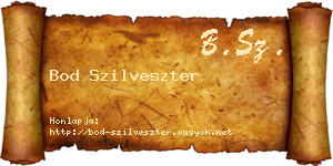 Bod Szilveszter névjegykártya